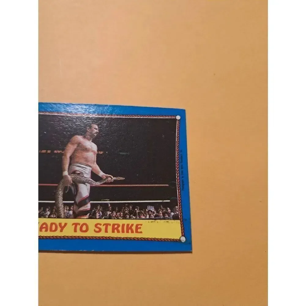 Vintage 1987 WWF Jake The Snake Roberts Ready To Strike Trading Card 24 Topps